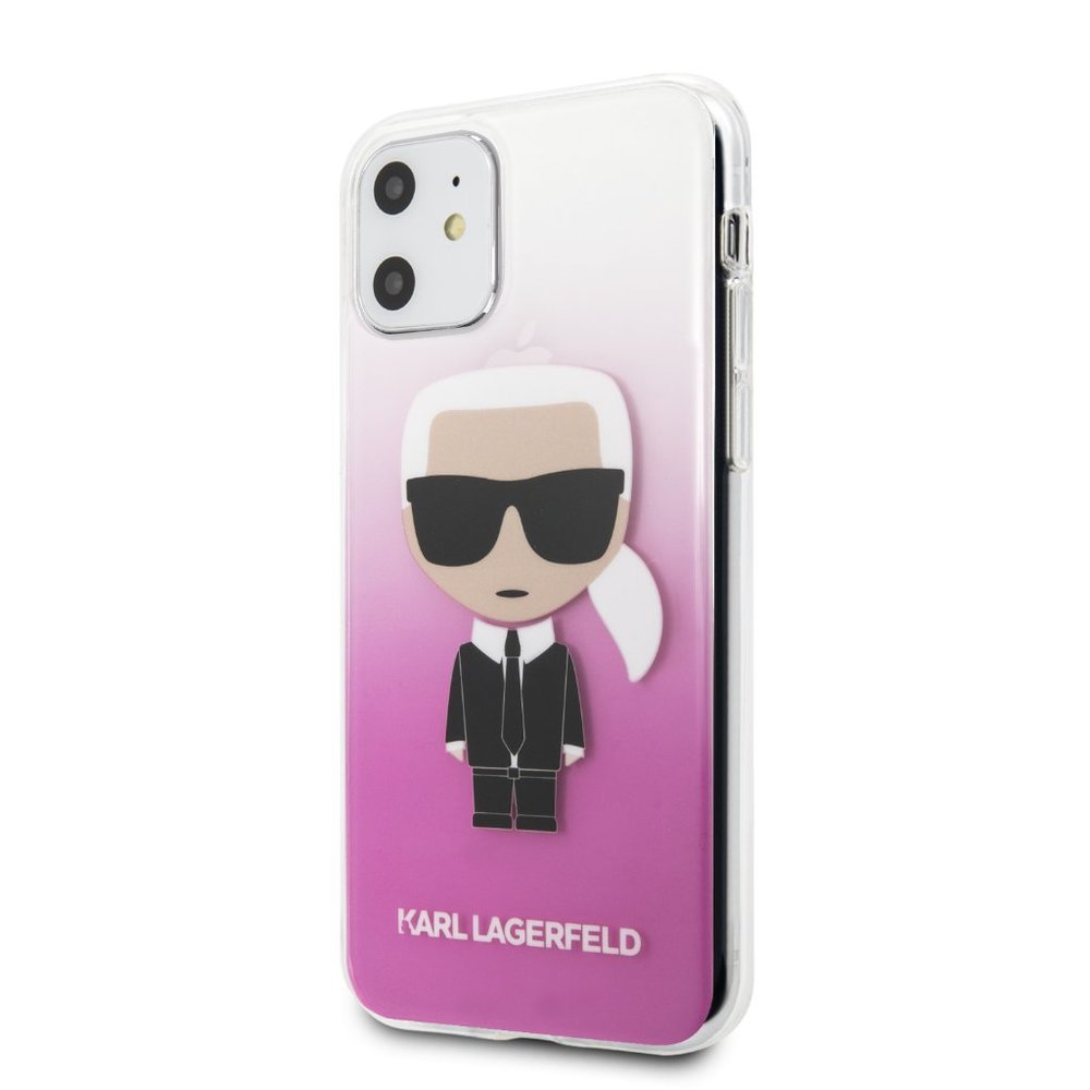 iPhone 11 - Karl Lagerfeld - Clear Case with Ikonik Logo - Pink